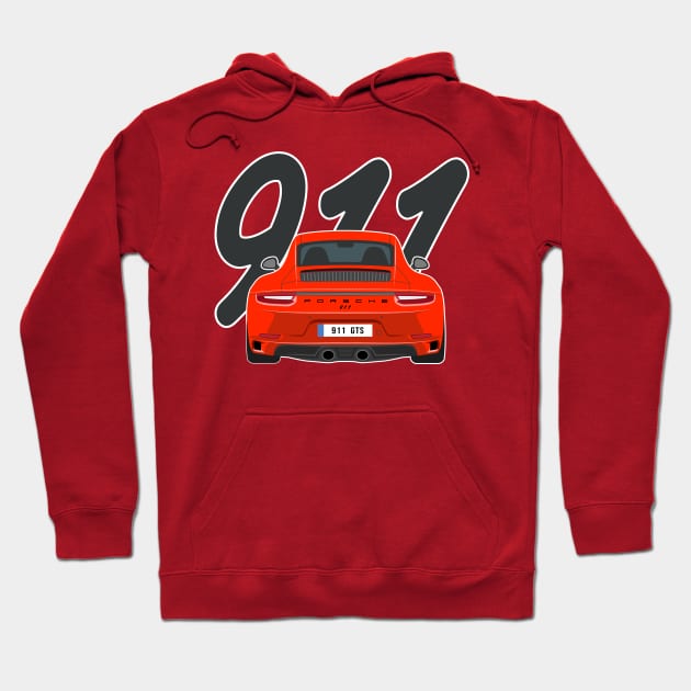 911 gts car red edition Hoodie by creative.z